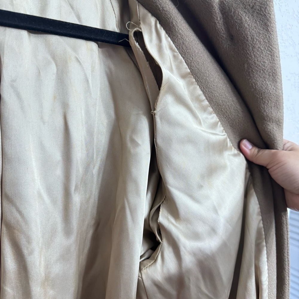 Vintage Christian Dior Tan Swing Pea Coat - Size Unknown - Picture 6 of 8